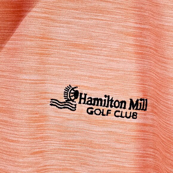 FootJoy Hamilton Mill Golf Club Polo Shirt XL Orange Polyester Spandex《996》SS - Picture 3 of 6